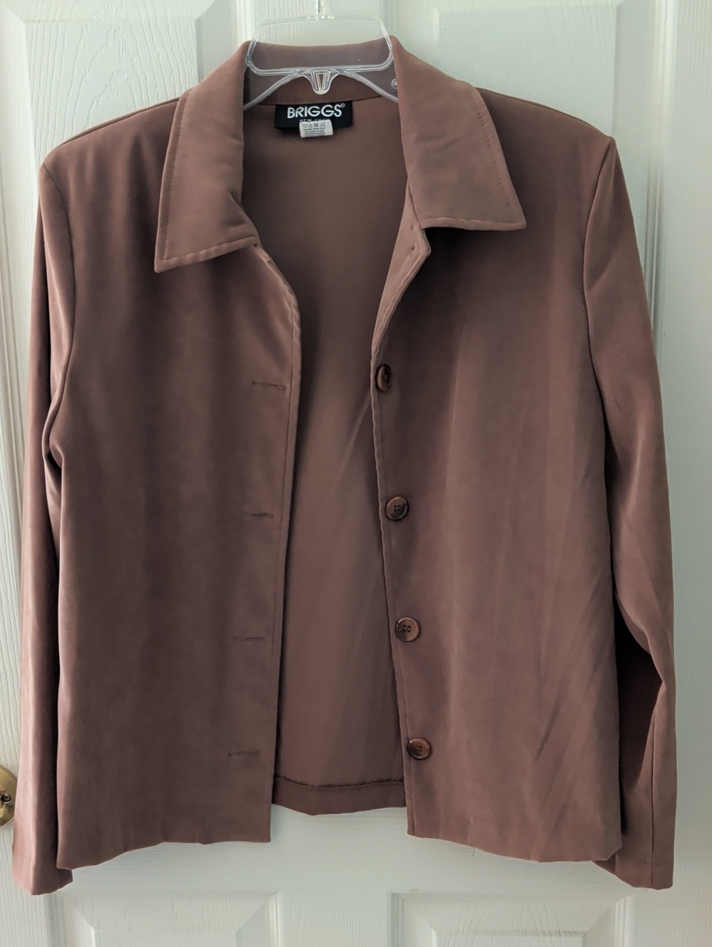 Briggs New York Women's Mauve Brown Button-Front Blazer